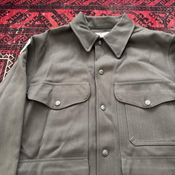 Vintage 1990s Filson Double Mackinaw Cruiser Whipcord Jacket Army Green 40 USA - Picture 2 of 13